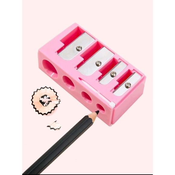 1pc Pink High-End 4-Hole Eyeliner & Eyebrow Pencil Sharpener - Picture 1 of 3